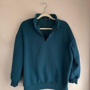 Teal Women's quarter zip Sweatshirt